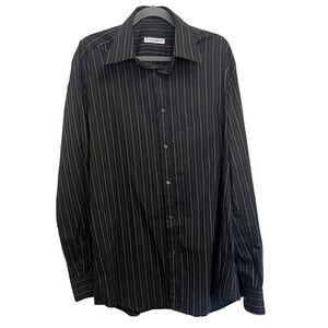 Dolce & Gabbana Men’s Button down Striped Navy Shirt Size 17.5/44